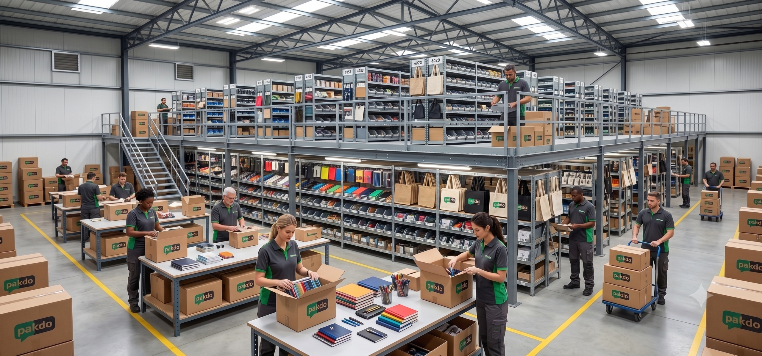 Fulfillment Werbeartikel mit Lagerung, Set-Bildung und Versand