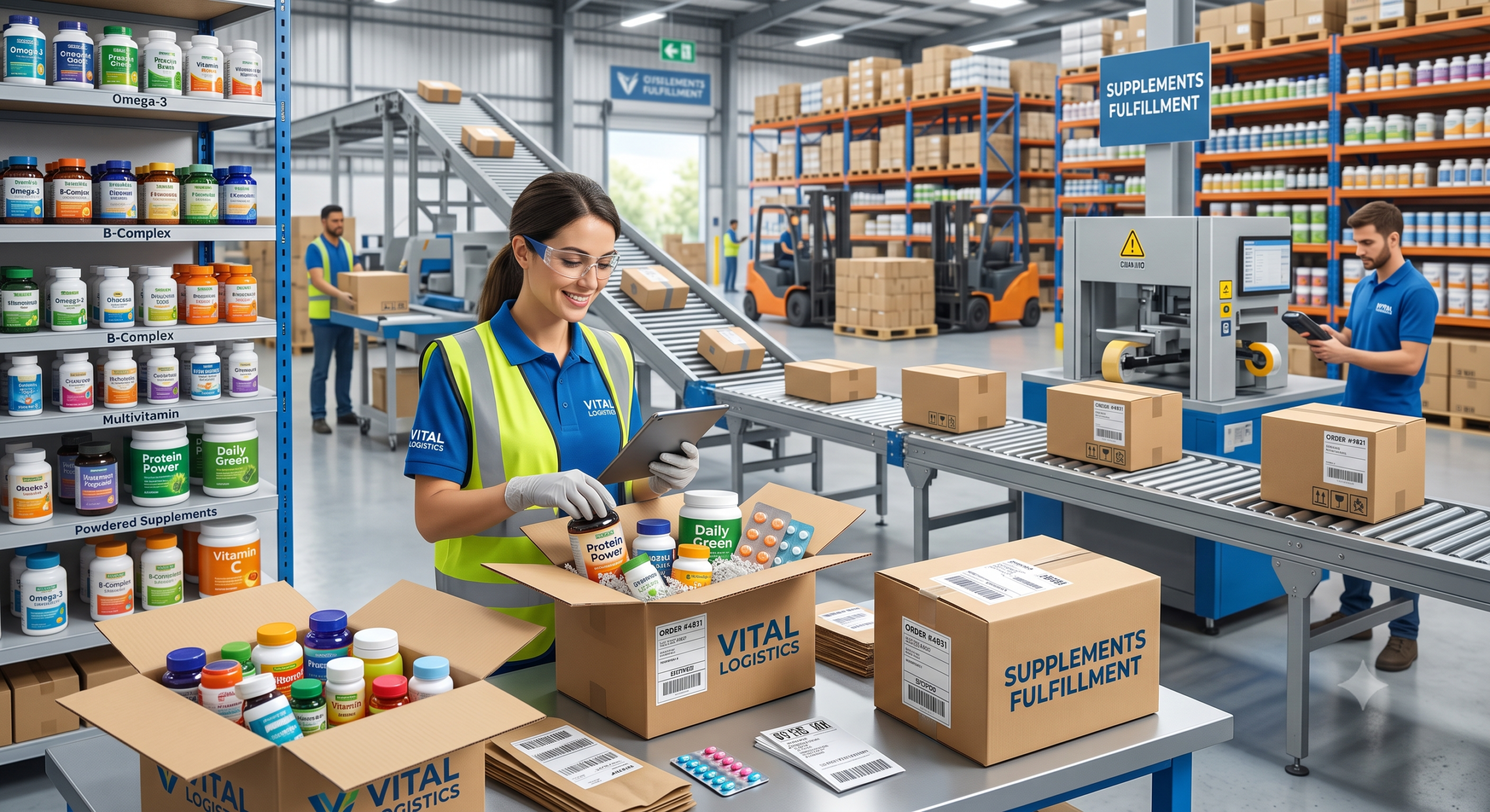 Supplements Fulfillment mit digital gesteuerter Lager- und Versandlogistik